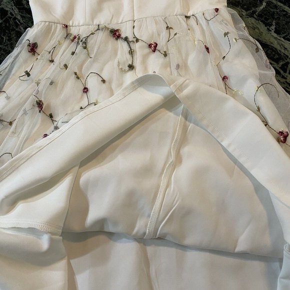 NWT Women's AQUA EMBROIDERED FLORAL PARTY DRESS white size S $128 - Picture 11 of 11